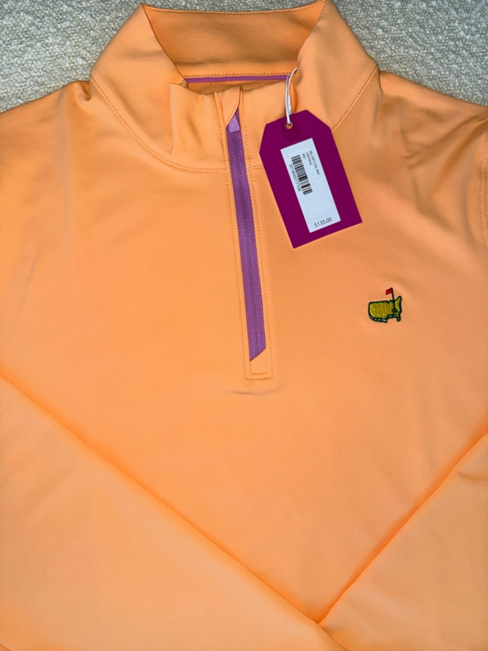 Masters 2026 Magnolia Lane Tech Peach 1/4 Zip pullover long sleeve